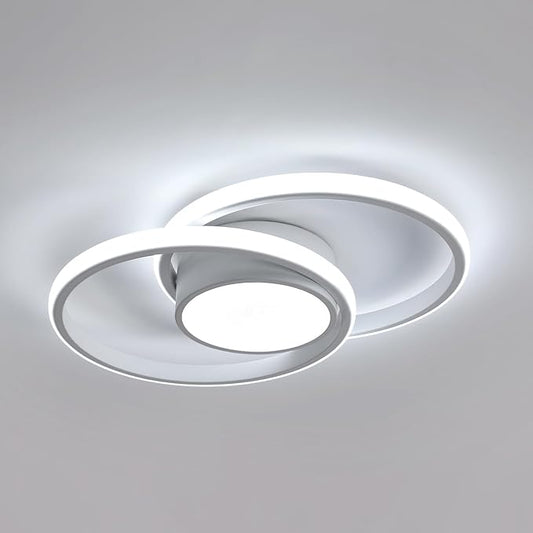 AUA LED Modern Ceiling Light, 39W 6500K Round Ceiling Lights Fixture, 15.7" for Hallway, Kitchen, Bedroom, Dining Room, Entryway, White