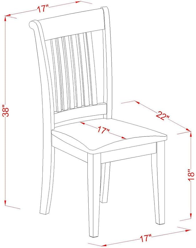 East West Furniture POC-SBR-C Portland Dining Chairs - Linen Fabric Upholstered Wooden Chairs, Set of 2, Saddle Brown
