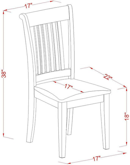 East West Furniture POC-SBR-C Portland Dining Chairs - Linen Fabric Upholstered Wooden Chairs, Set of 2, Saddle Brown