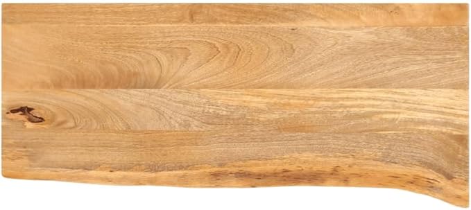 Solid Mango Wood Live Edge Table Top for Dining Room or Kitchen Countertop, Rustic Natural Wood Table Top Supporting 165.3 lbs, Rectangular Solid Mango Countertop 27.6 x 8.0 x 1.5