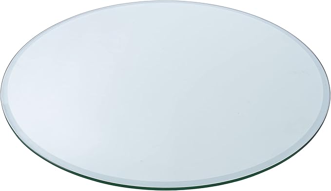 Spancraft 36" Inch Round 3/8" Thick Clear Glass Table Top with Pencil Edge Edge and Tempered Glass, Replacement Glass Table Top, Great for Dining Tables, end Tables, and Outdoor Patio Table Tops or