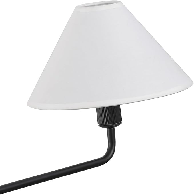 Modern 2-Light Kitchen Island Lighting 46.45 inch Matte Black Linear Chandelier with Fabric Shade Classic Farmhouse Pendant Lights Over Table for Dining Room Bar E12