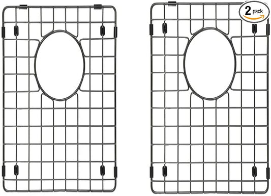 Starstar 50/50 Double Bowl Kitchen Sink Matte Black 304 Stainless Steel Bottom Two Grids (17 x 14)