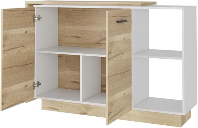 GOWE Aspen Kitchen Island, Two Concealed Shelves, Three Divisions