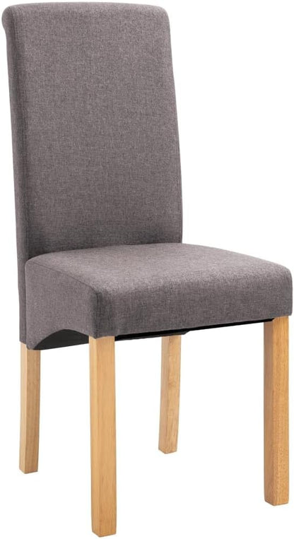 Modern Dining Chairs Set of 6 Taupe Fabric Comfortable and Stable for Dining Room Living Room Kitchen