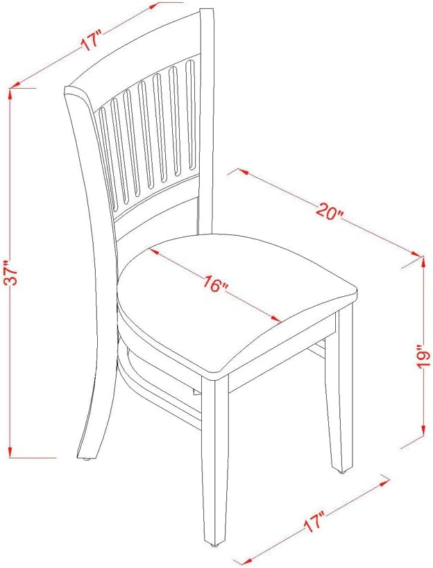East West Furniture VAC-LWH-C Vancouver Dining Room Chairs - Linen Fabric Upholstered Wooden Chairs, Set of 2, Linen White