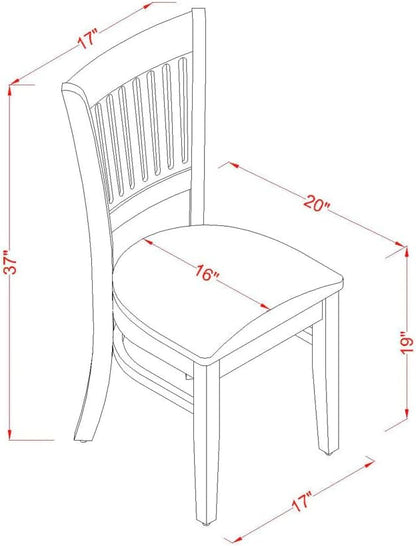 East West Furniture VAC-LWH-C Vancouver Dining Room Chairs - Linen Fabric Upholstered Wooden Chairs, Set of 2, Linen White