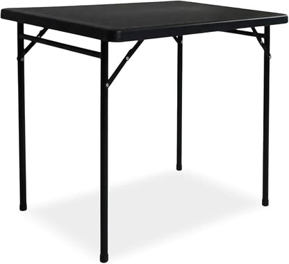 3ft Rectangular Folding Table for All-Occasion, Foldable Table with HDPE Tabletop and Steel Legs, Durable and Stable Small Folding Table, Perfect for Camping, Picnic, Party, Indoor & Outdoor, Black