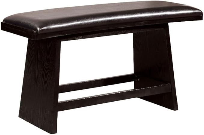 Modern Counter Height Bench Leather Padded Seat Stylish Upholstered Dining Bench for Kitchen Island Entertaining Guests Practical