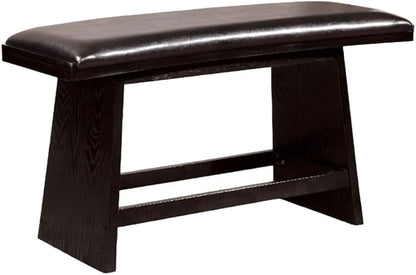 Modern Counter Height Bench Leather Padded Seat Stylish Upholstered Dining Bench for Kitchen Island Entertaining Guests Practical