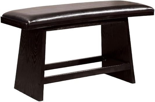 Modern Counter Height Bench Leather Padded Seat Stylish Upholstered Dining Bench for Kitchen Island Entertaining Guests Practical