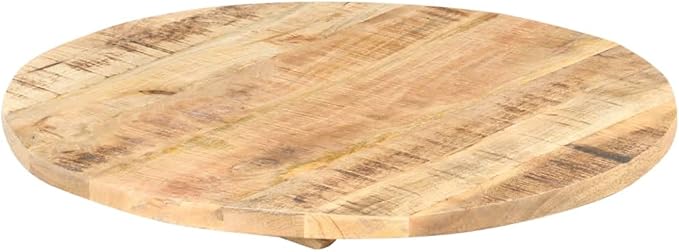 24" Round Solid Mango Wood Table Top Polished for Dining or DIY Butcher Block Desk Small Outdoor Replacement Rustic Kitchen Island Coffee Bar