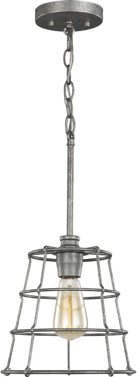 Progress Lighting Chambers Collection 1-Light Farmhouse Pendant Light Galvanized