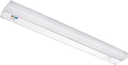 Maxxima 24 in. Hardwired LED Under Cabinet Light - 950 Lumens, 5 CCT, Color Temperature Slide Control, 2700K/3000K/3500K/4000K/5000K, Kitchen and Indoor Lighting Fixture, White, On/Off Switch, ETL