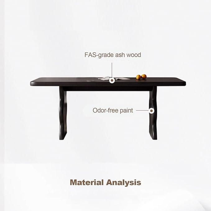 Kitchen Tables, Ripple Shape Modern Dining Table, Wood Dining Room Table for 4-6, Wood Furniture, Computer Office Desk Workstation for Family,Kitchen,Dining Room,Conference Room,Small