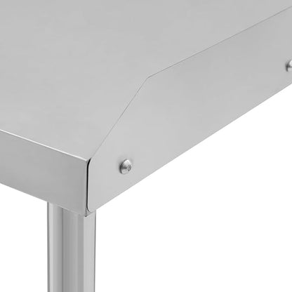 24 * 30 * 26in Stainless Steel Work Table,Commercial Prep Table for Home Kitchen Restaurant,2-Tier Kitchen Island Metal Utility Tables with Storage Shelf