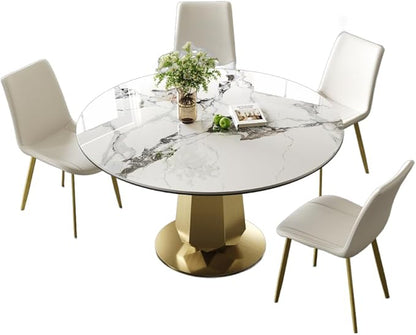 Modern Tempered Glass Dining Table for 6-8, Rectangular Kitchen Table with Heavy-Duty Stainless Steel Base, Elegant Easy-Clean Furniture for Dining Room & Family Gatherings (Stone)