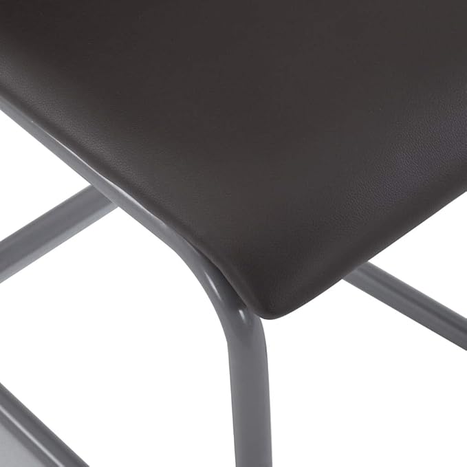 Brown Dining Chairs Set of 2, 20.9x16.1x40.6 cm, Modern Cantilever with Faux Leather & Steel Frame, Lightweight & Easy Clean