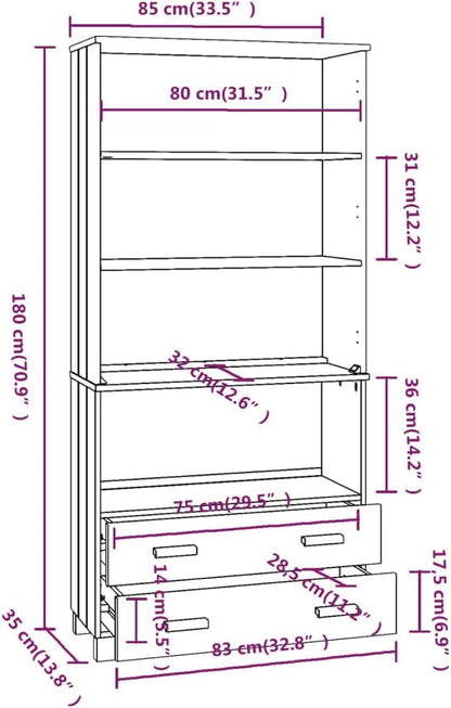 Light Grey Solid Pine & MDF Highboard 70.9" Tall, Sliding Door Home Bar Liquor Cabinet Buffet Sideboard for Living Room Dining Kitchen