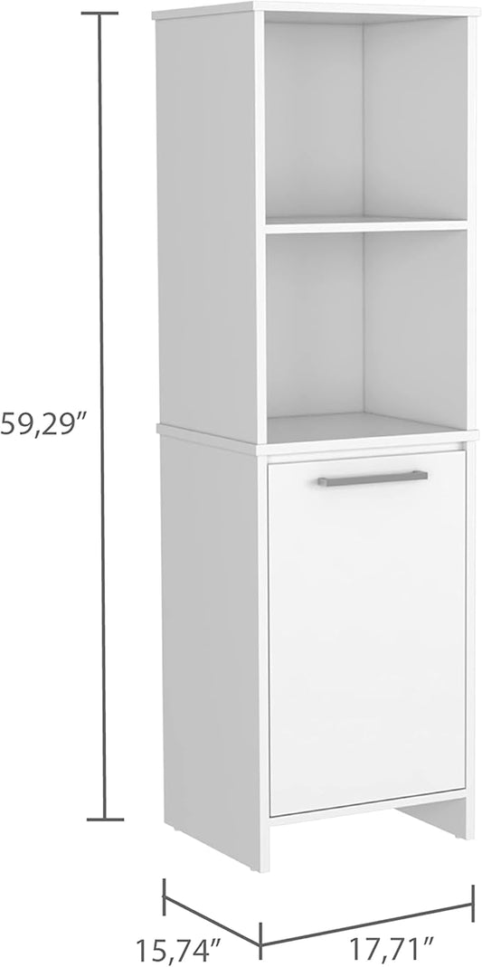 Modern Kitchen Pantry, White Storage Cabinet with 1-Shelf, Easy to Maintain, for Dining Room