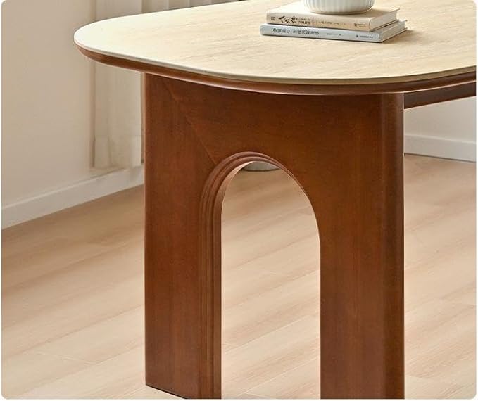 GVAwood Poplar, Birch Solid Wood Rock French Retro Dining Table 70.8x31.4x29.9 inch / 180.4x85.4x76.2 cm/Antique Color/Birch 1.8m Travertine Slate Dining Table