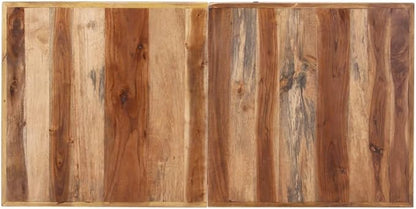 Dining Table Honey Solid Acacia Wood, 55.1x27.6x29.5 in Rectangular Kitchen Dinner Table, Modern Farmhouse Style for Dining Room