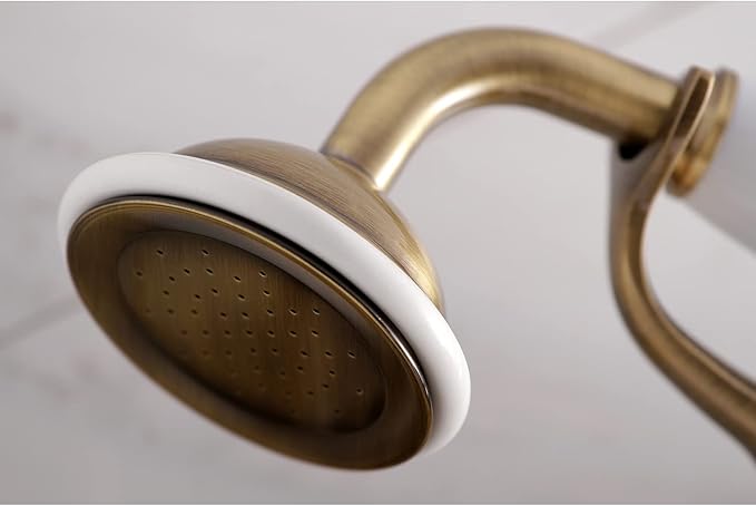 Kingston Brass Kingston KS265AB 6-In Adjustable Centers Wall Mount Tub Filler, Antique Brass