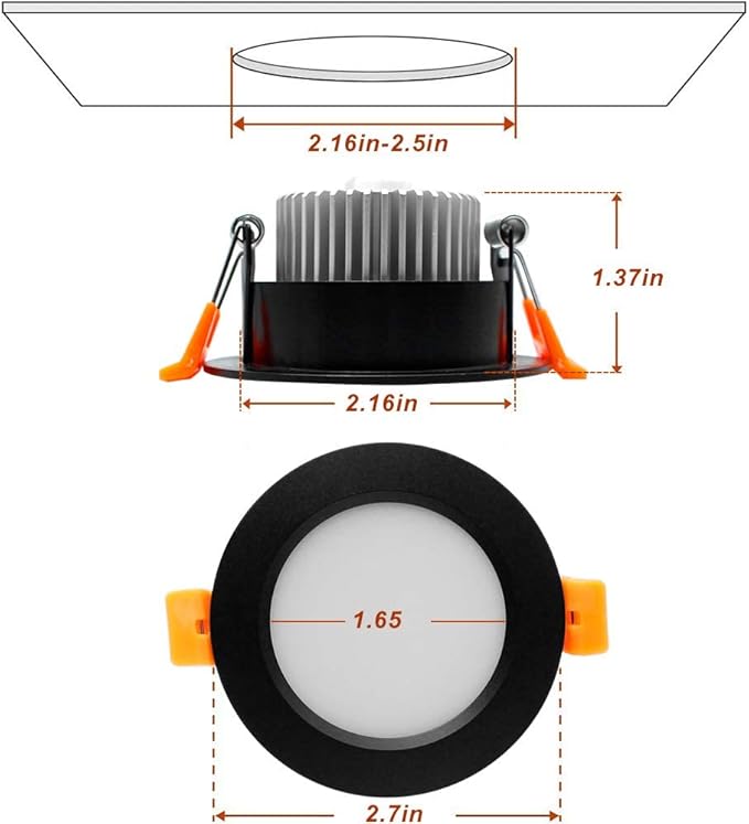 YGS-Tech 2 Inch LED Recessed Lighting, Dimmable Downlight 3W(35W Halogen Equivalent), CRI80, 4000K Natural White Ceiling Light with LED Driver(1 Pack)
