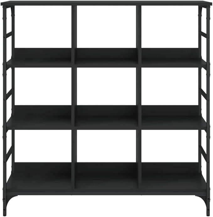 Black Industrial Sideboard, Engineered Wood, Matte Finish, 40.2x40.2x40.7 Inch Large Buffet Cabinet with Adjustable Feet, for Living Room, Hallway Kitchen Furniture