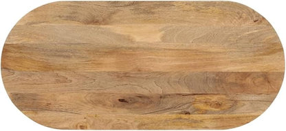Rustic Mango Wood Dining Table Top Oval Kitchen Island Top Natural Brown Solid Mango Wood Table for Dining Room and Kitchen