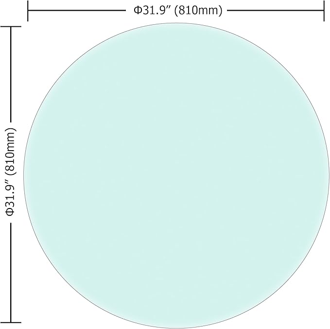 Prime Exclusive Deal 32" Round Glass Table Top - 1/2" Thick Beveled Edge Tempered Glass, Replacement Glass Top for Kitchen/Patio Table