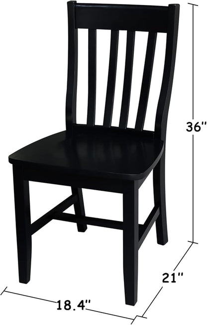 International Concepts Pair of Schoolhouse Chairs Black