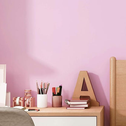 197"x17.7" Pink Wallpaper Solid Color Peel and Stick Wallpaper Pink Contact Paper Self-Adhesive Removable Wall Paper for Wall Covering Cabinet Countertop Vinyl Roll