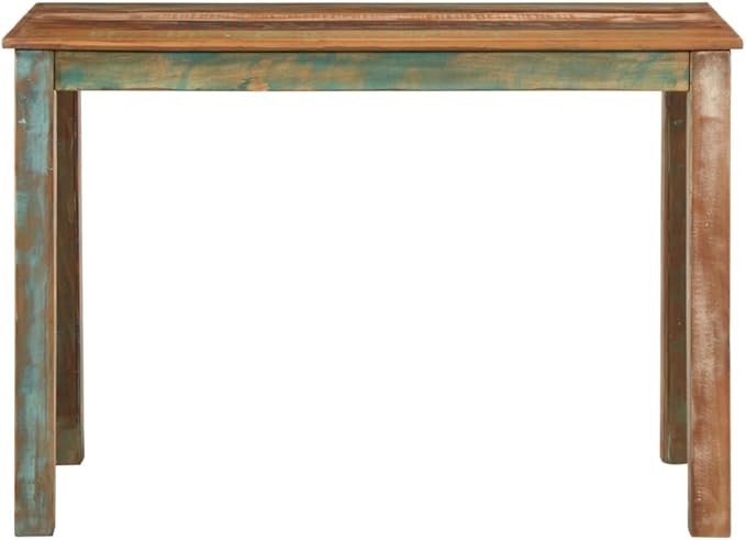 Multicolour Solid Reclaimed Wood Dining Table, 43.3x21.7x29.9 in Kitchen Dinner Table, Rectangular Farmhouse Style for Dining Room, Easy Assembly