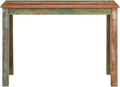 Multicolour Solid Reclaimed Wood Dining Table, 43.3x21.7x29.9 in Kitchen Dinner Table, Rectangular Farmhouse Style for Dining Room, Easy Assembly
