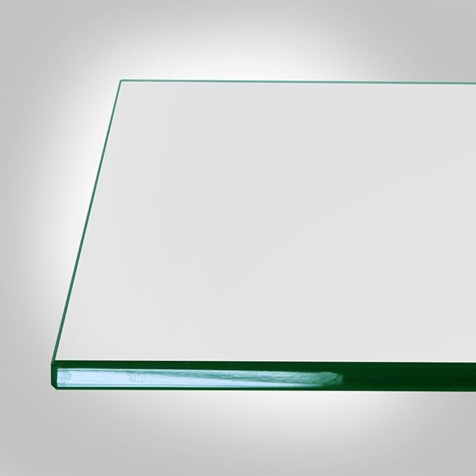 Dulles Glass 10 inch Square Glass Table Top - Tempered - 1/4" Thick Glass Surface, Safe Flat Polished, Eased Corners, Multipurpose for Dining Table, Patio, Coffee and End Table