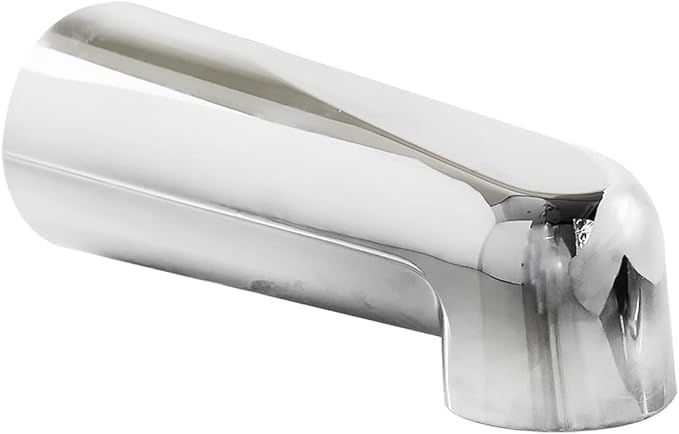 SENTO Slip On Silver Universal Heavy Durable Metal Bathroom Tub Spout Without Diverter, Heavy Duty Metal Bathtub Faucet Without Shower Diverter - 7 Inches 1/2" Copper Pipe, Polished Chrome