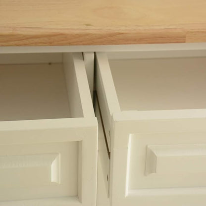GOWE Kitchen Island & Kitchen Cart, Mobile Kitchen Island, Rubber Wood Top, Big & Adjustable Shelf Inside Cabinet for Different Utensils, Luxury Design Fits Party at Different Site.