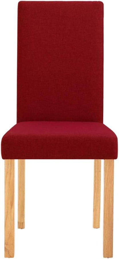 Wine Red Fabric Dining Chairs Set of 2 Modern Farmhouse Kitchen Chairs with Soft Upholstery and Solid Wood Legs for Dining Room, Kitchen, Restaurant
