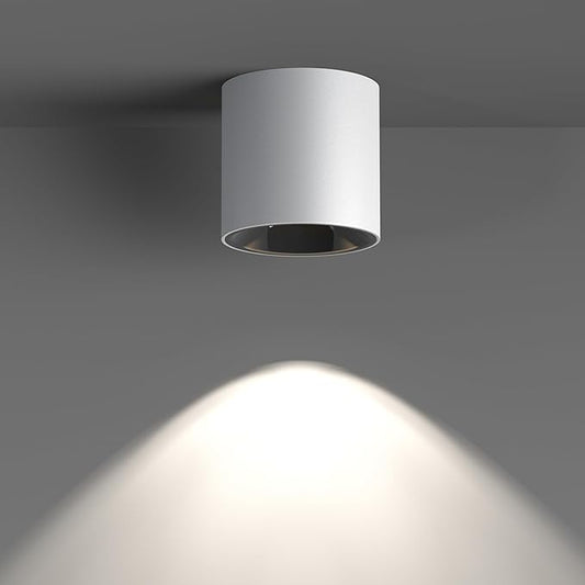 JAYMP Modern LED Ceiling Light 4000K Dimmable 24W COB White Surface Mount Cylinder Accent Down Light for Living Room Hallway Laundry Room