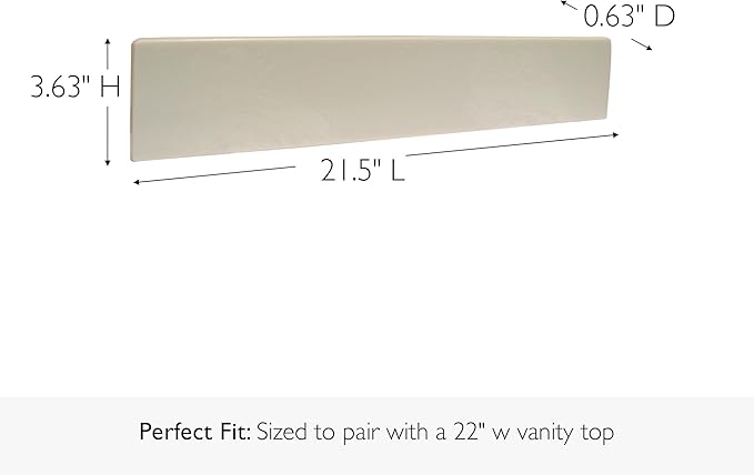 Design House 21.5-Inch Cultured Marble Bathroom Side Splash, Ivory Swirl Vanity Wall Protector, Waterproof & Easy to Install, 550913