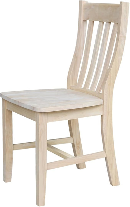 International Concepts Cafe Dining Chairs, Solid Parawood, Unfinished (Set of 2)