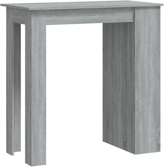 Gray Sonoma Engineered Wood Bar Table with 3 Shelves for Kitchen Living Room, Modern Dining Table for 4 People, Sturdy Storage Furniture, Versatile Home Decor