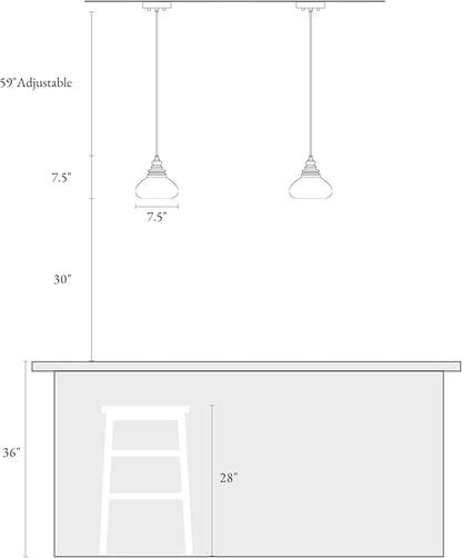 KSANA Pendant Lights Kitchen Island, 1-Light Farmhouse Kitchen Pendant Lighting Over Island, 7.5'' Rustic Wood Pendant Light Fixtures with Clear Glass Shade