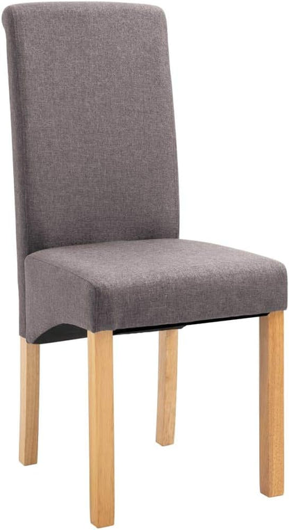 Modern Dining Chairs Set of 4 Taupe Fabric Upholstered Wooden Frame Accent Chairs for Dining Room Kitchen Living Room Farmhouse Furniture