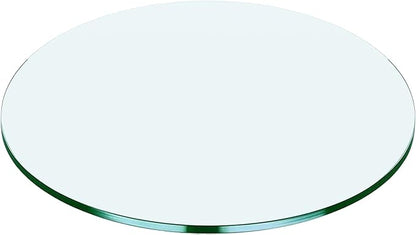 17" Round Tempered Glass Table Top, Clear Surface Flat Polished Edge for Furniture Protection Patio Dining Coffee End Tables (17 inch)