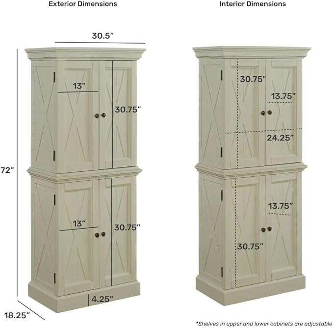 Homestyles Seaside Lodge Off-White Pantry