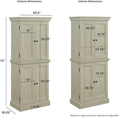 Homestyles Seaside Lodge Off-White Pantry