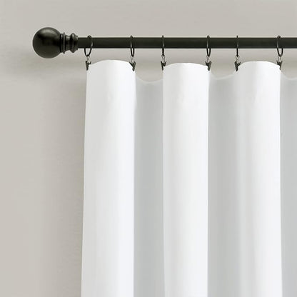 Lush Decor Allison Ruffle 100% Blackout Window Curtain Single 40" W x 84" L White - White Blackout Curtains for Bedroom or Nursery - Coquette Curtains