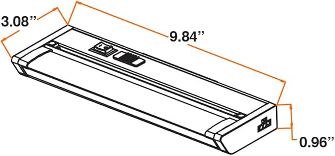 LEDVANCE 10" LED Undercabint Light, 6.5W, 3 CCT Select 2700/3000/4000K, 80 CRI, Linkable, 450 LMS, Accessories Included - 1 Pack (62440)